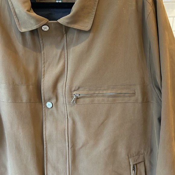 NWT Mac-Mor Private Collection brown faux suede zip and snap front rain … - Picture 3 of 10